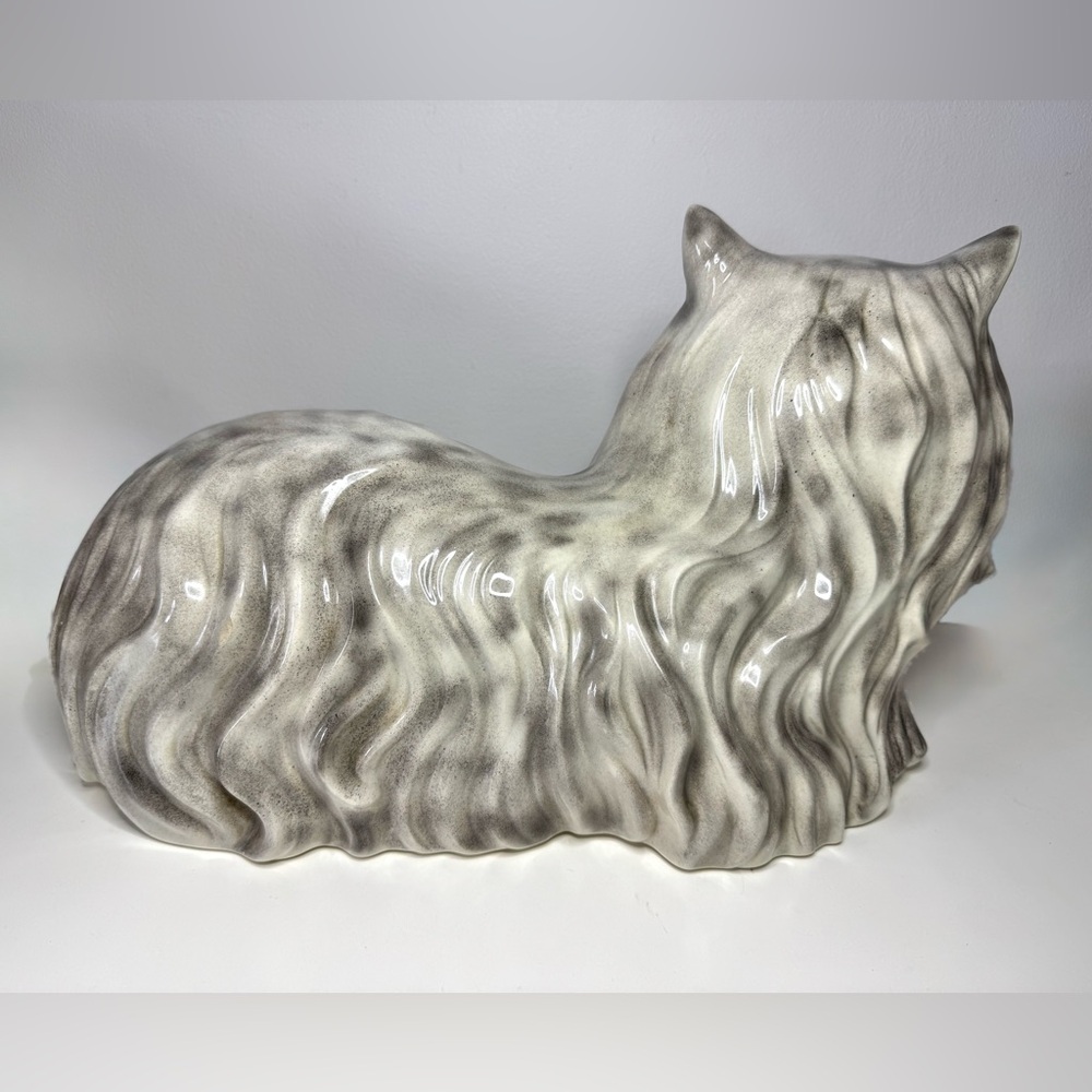 1970s Life Size Persian Cat Ceramic Figurine – 17” - Picture 3 of 4